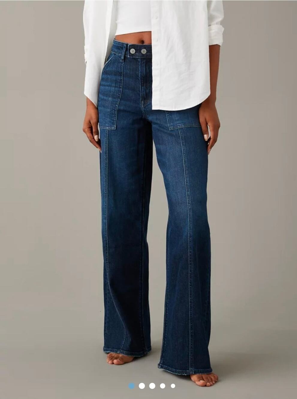 American Eagle Outfitters Dark Blue Wide Leg Flare Jeans